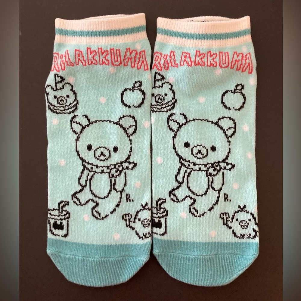 🧸🐤🍎🍔🥤🧦 1 Pair NWOT Japan San-X Rilakkuma Teddy Bear Chicken Apple Cartoon Socks